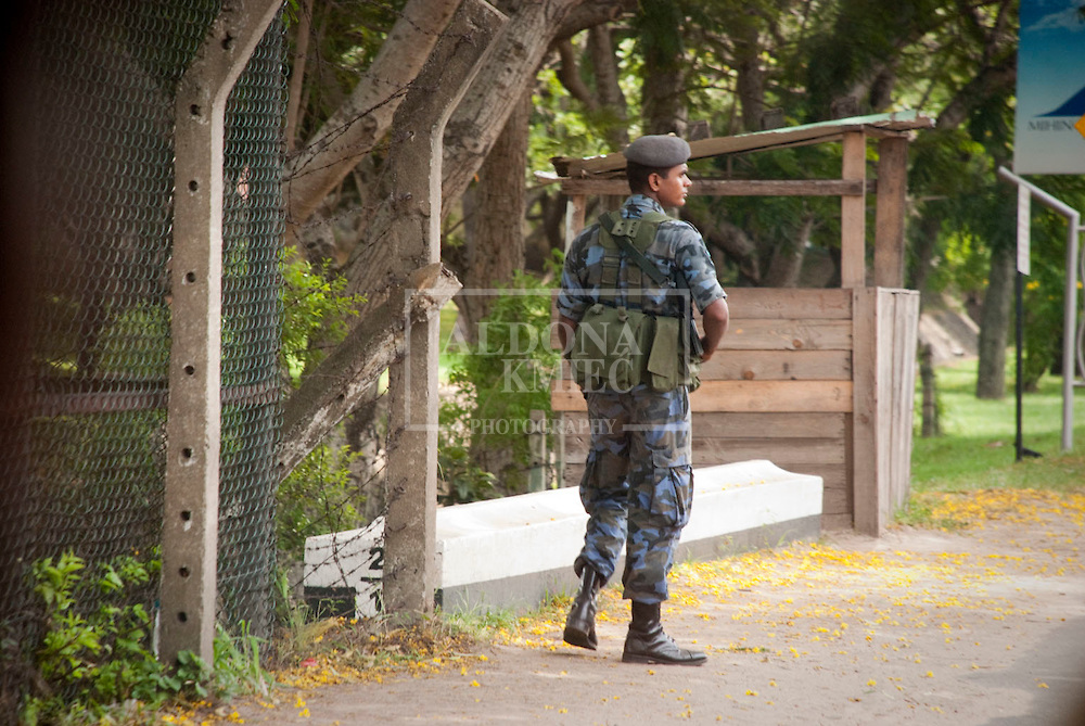 Negombo Sri Lanka Soldiers with a rifle