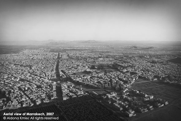 Aerial View of Marrakech black & white international spider awards