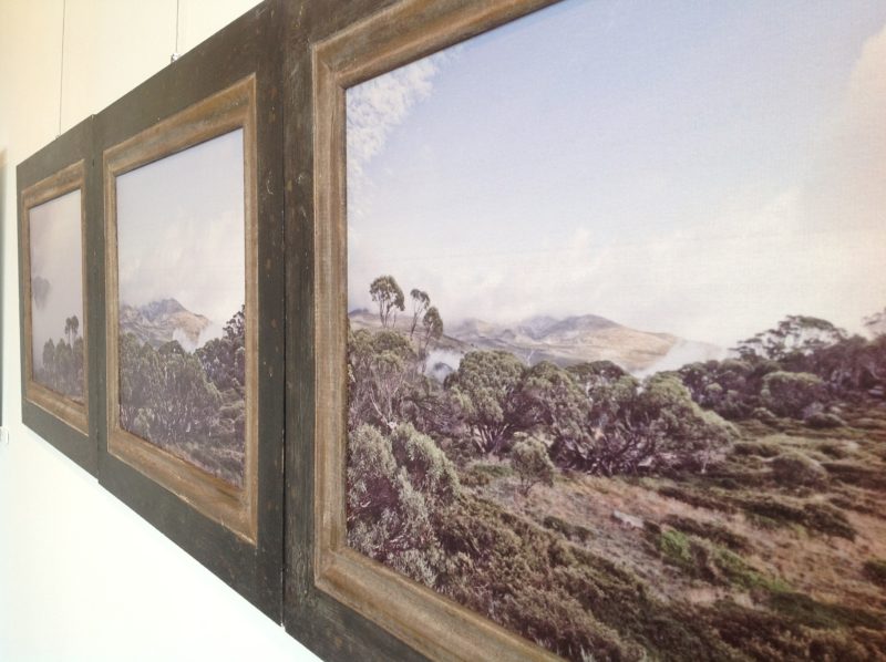 Australian landscapes snowy mountains Tryptych prints by Artist Aldona Kmiec Ballarat Mount Kosciuszko snow gums