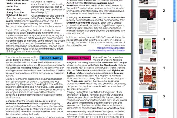 Aldona Kmiec Artist Feature Write up on Under the Floorboards - November ARTeFACT