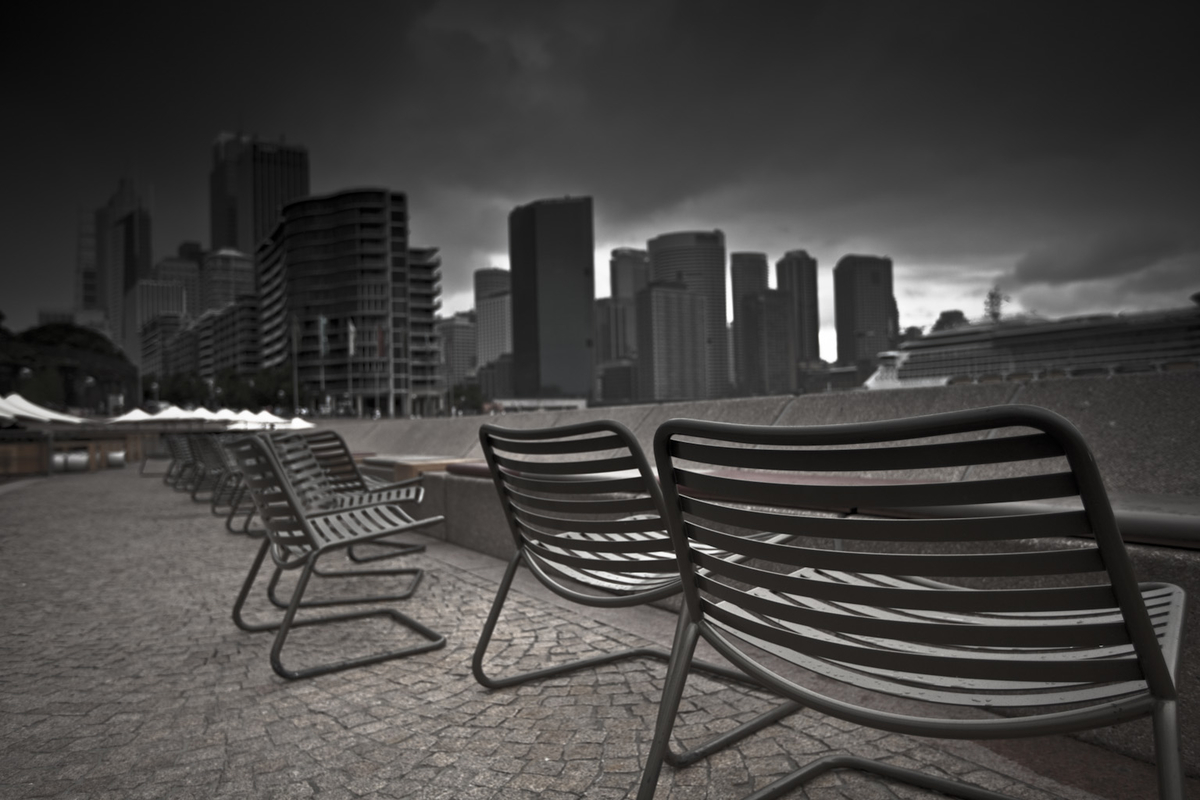 Photographs and Isolation Empty Chairs Sydney Australia