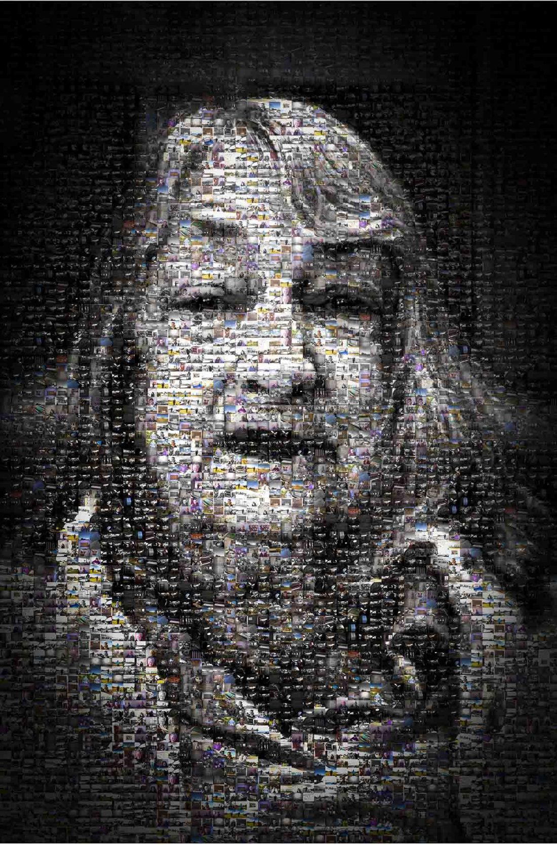 cyanotype Mosaic portrait art Under the Floorboards Artworks Aldona Kmiec montsalvat