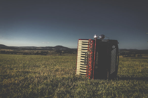 Slow living Czerwony Akordeon Red piano accordion East Gippsland landscape Aldona Kmiec Polish Artist Photographer