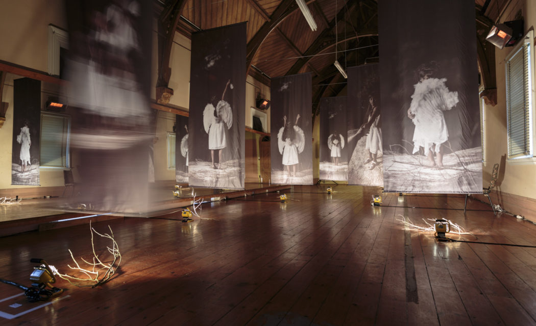 Aldona Kmiec prints on fabric In the process of healing Aldona Kmiec Foto Biennale Ballarat Convent
