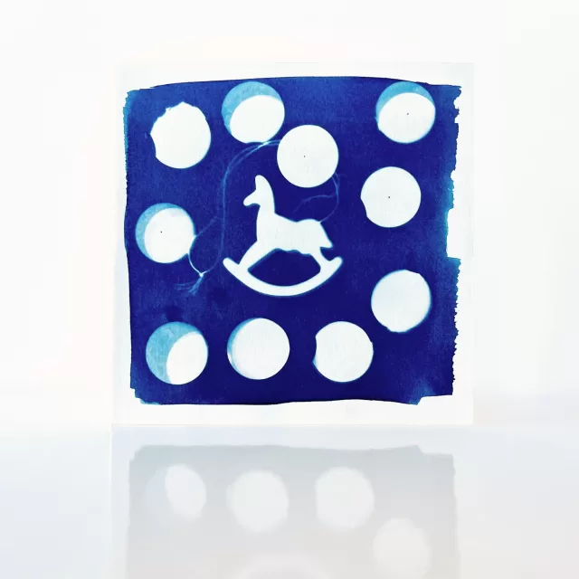 Unique handmade cyanotype greeting cards on cold pressed Arches paper 300gsm