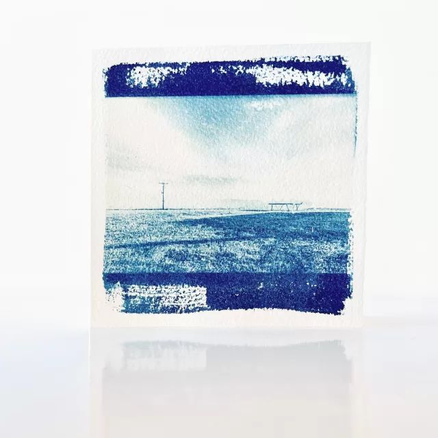 Unique handmade cyanotype greeting cards on cold pressed Arches paper 300gsm