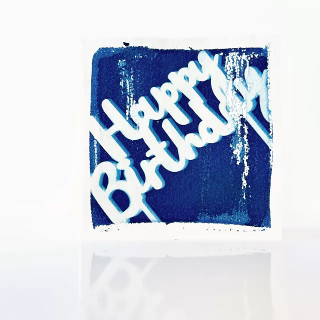 Unique handmade cyanotype greeting cards on cold pressed Arches paper 300gsm