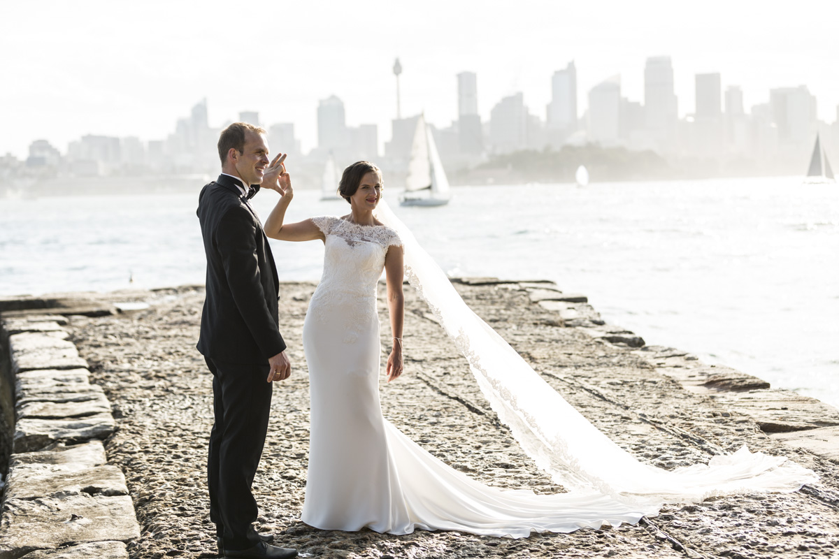 Polish couple Sydney wedding Photography Harbour bridge city panorama