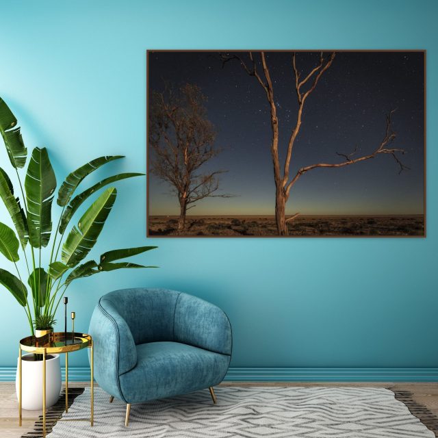 Lake Hindmarsh Dreaming print insitu Wimmera Lake Hindmarsh stars trails Australia Aldona Kmiec