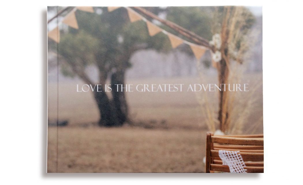 Love is the greatest adventure Wedding Layflat album book