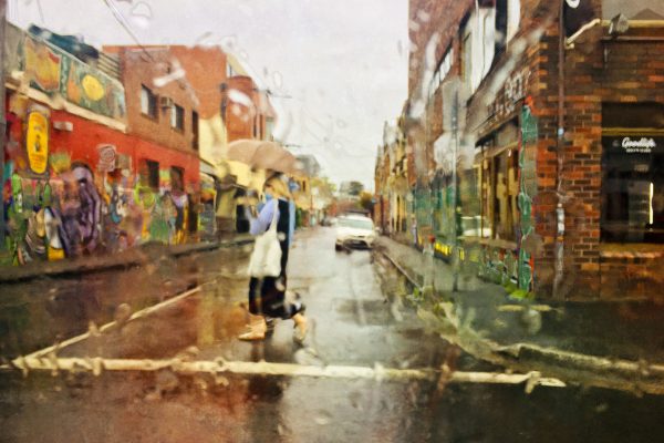 Melbourne streets in the rain Photograph on paper