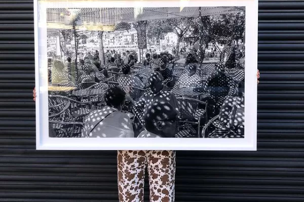 Cafe in Soler framed print