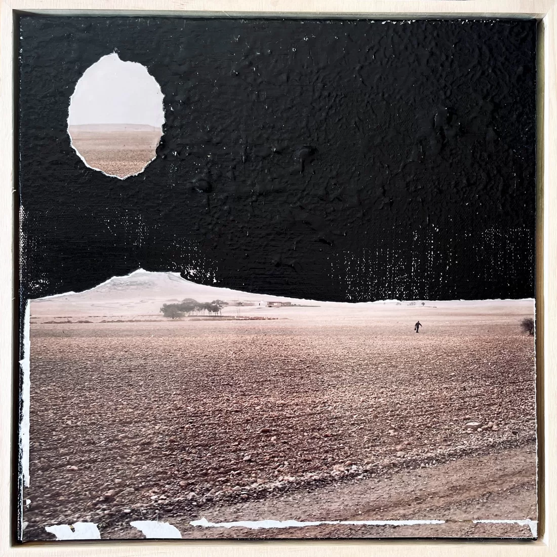 'Mirage', 2025. Acrylic paint and C-Type Kodak Professional Endura print on canvas, varnish. Unique state.
