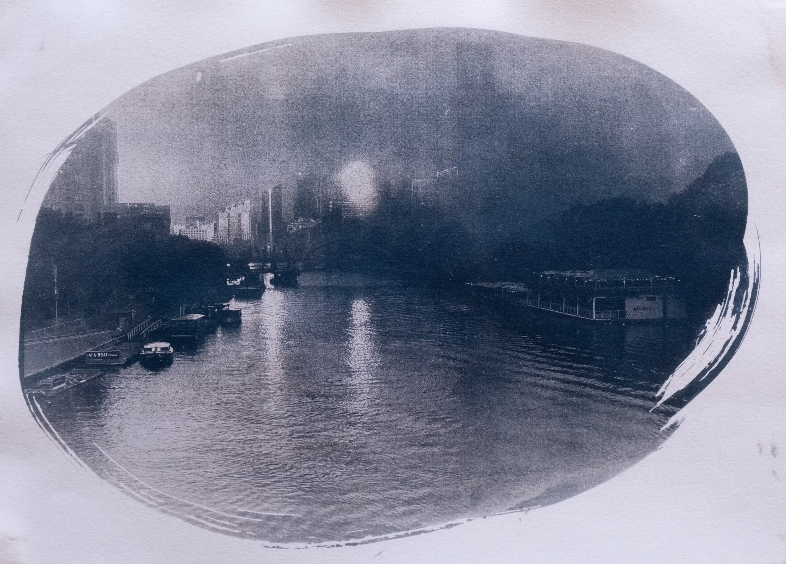 history of cyanotype Melbourne Autumn morning, Princes Bridge 21 April 2026 Original toned cyanotype print