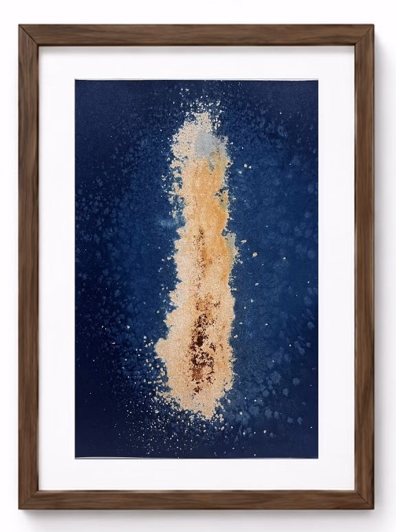 72 Minutes abstract wet cyanotype